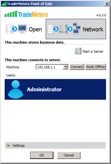 TradeMeters POS Software Start Server